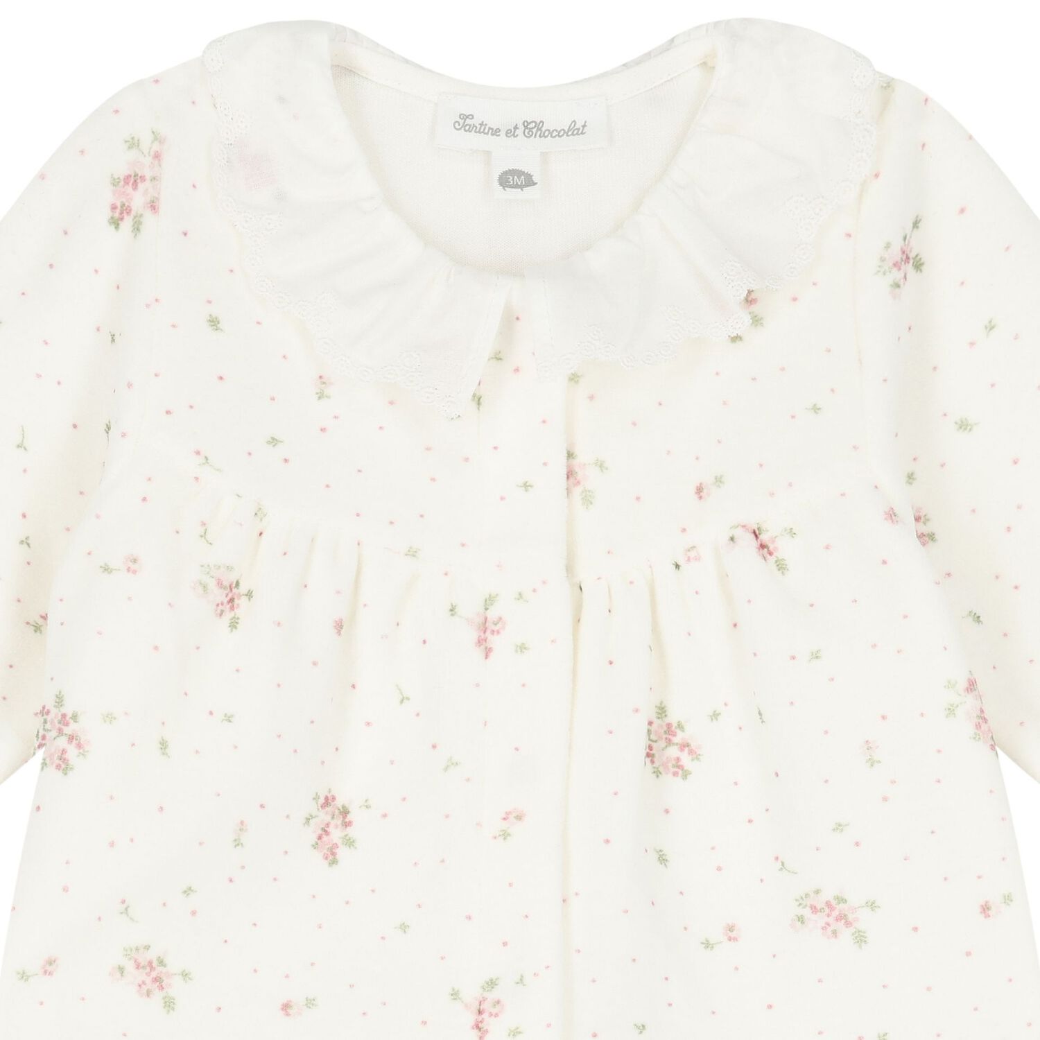Girls Ivory Floral Babygrow, 1, hi-res