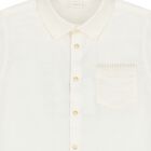 Boys Ivory & Beige Striped Shorts Set, 1, hi-res