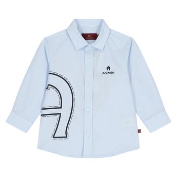 قميص اولاد بالشعار باللون الازرق 