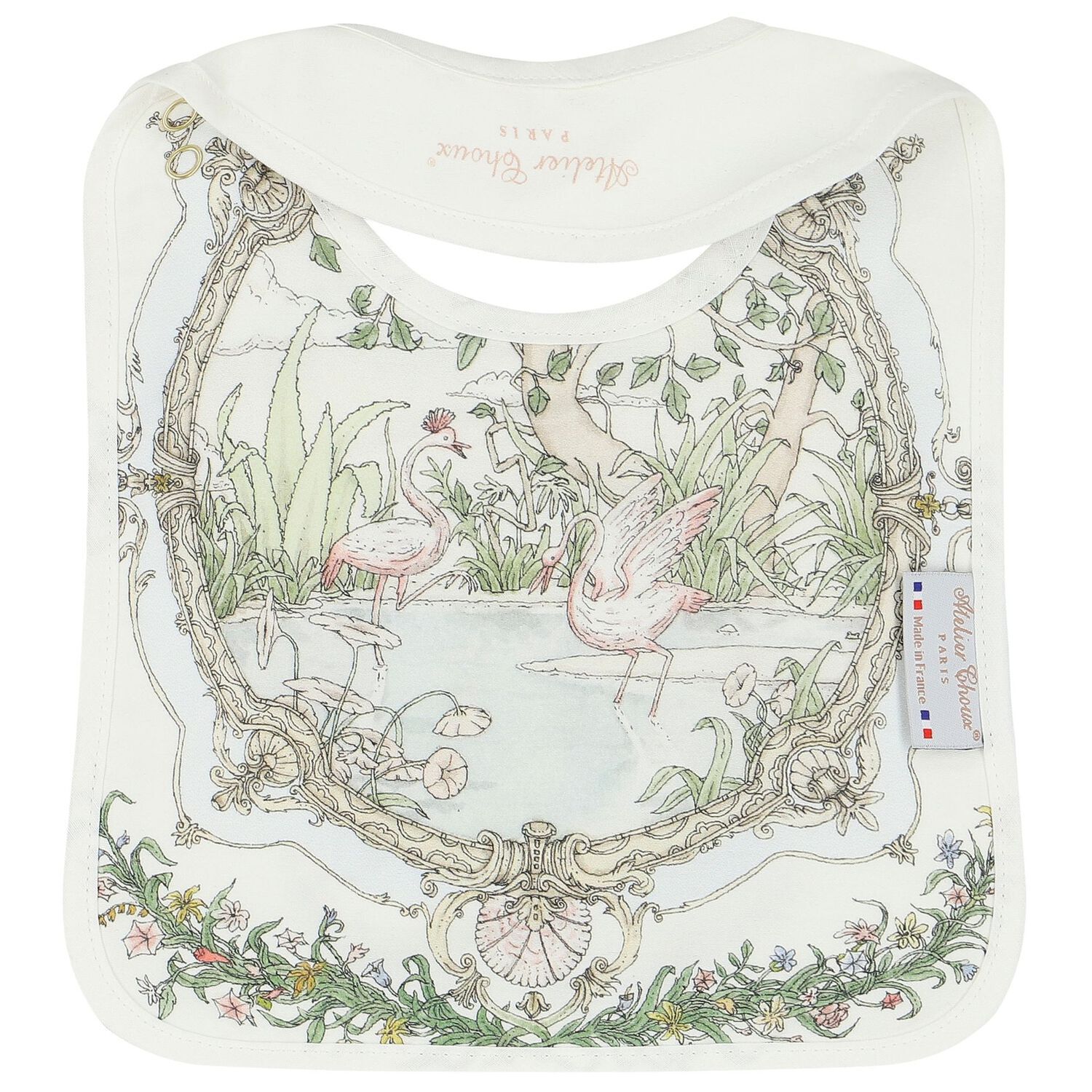 Ivory & Blue Tapestry Baby Swaddle & Bib Gift Set, 1, hi-res image number null