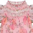 فستان بنات من التول مزين بالزهور باللون الوردى , 1, hi-res