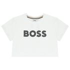 Girls White Logo T-Shirt, 1, hi-res