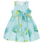 فستان بنات بطبعة الزهور باللون الأخضر, 3, hi-res