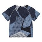 Younger Boys Grey & Blue Logo T-Shirt, 1, hi-res