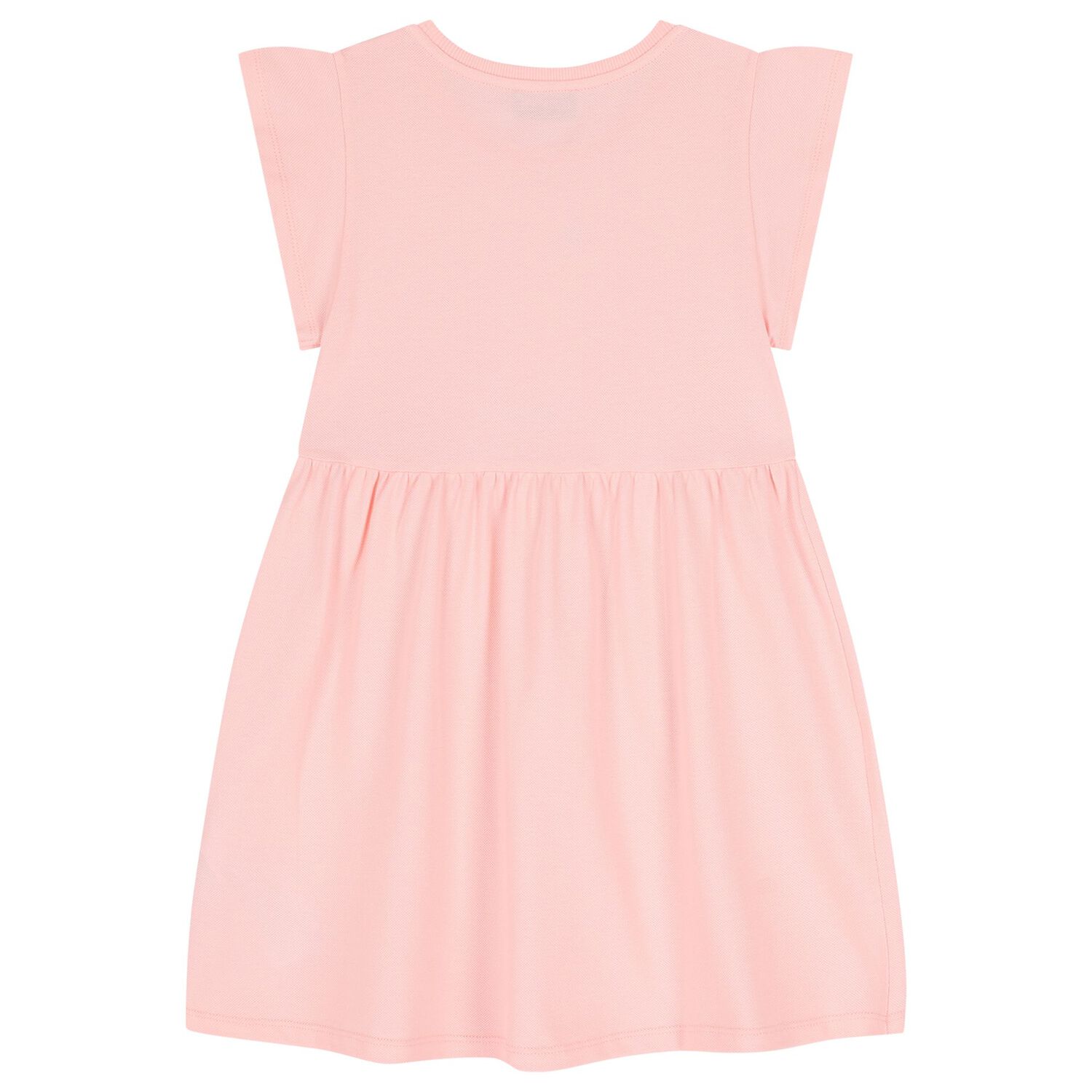 Girls Pink Teddy Bear & Flowers Dress, 2, hi-res