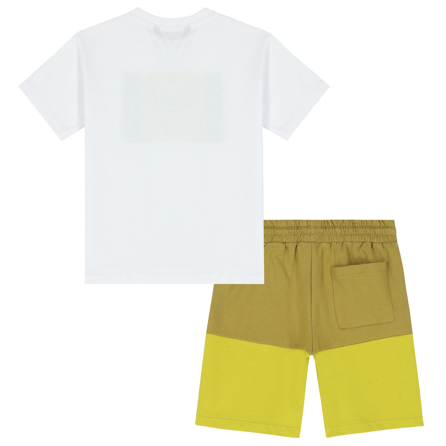 Boys White & Yellow Shorts Set, 1, hi-res
