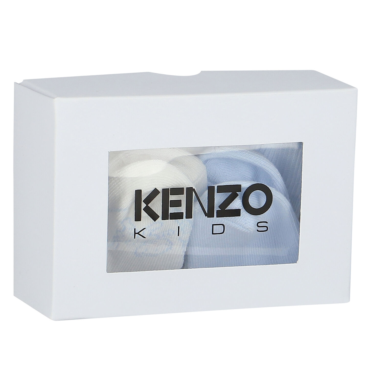 Baby Boys Blue & Ivory Logo Socks ( 2-Pack ), 1, hi-res