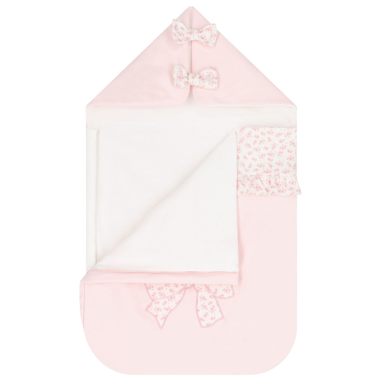 Baby Girls Pink Floral Bow Nest, 1, hi-res