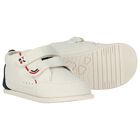 حذاء أولاد رياضى بالشعار باللون العاجي والأزرق , 1, hi-res