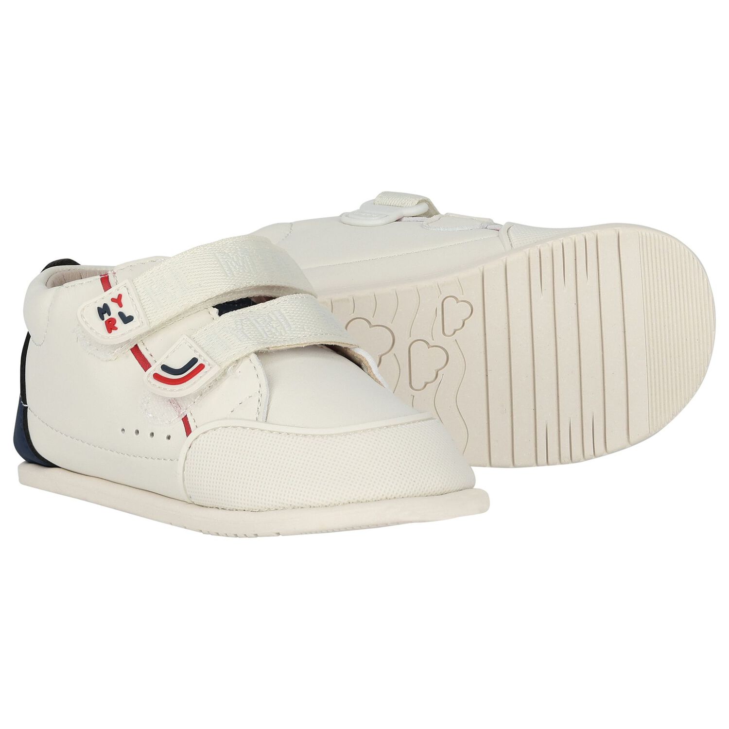 حذاء أولاد رياضى بالشعار باللون العاجي والأزرق , 1, hi-res image number null