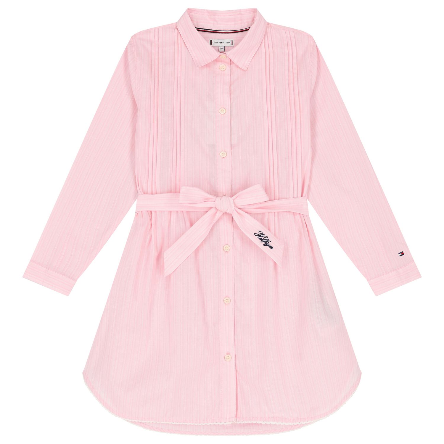 Girls Pink Striped Shirt Dress, 1, hi-res image number null
