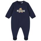 Navy Blue Teddy Bear Logo Babygrow Gift Set, 3, hi-res