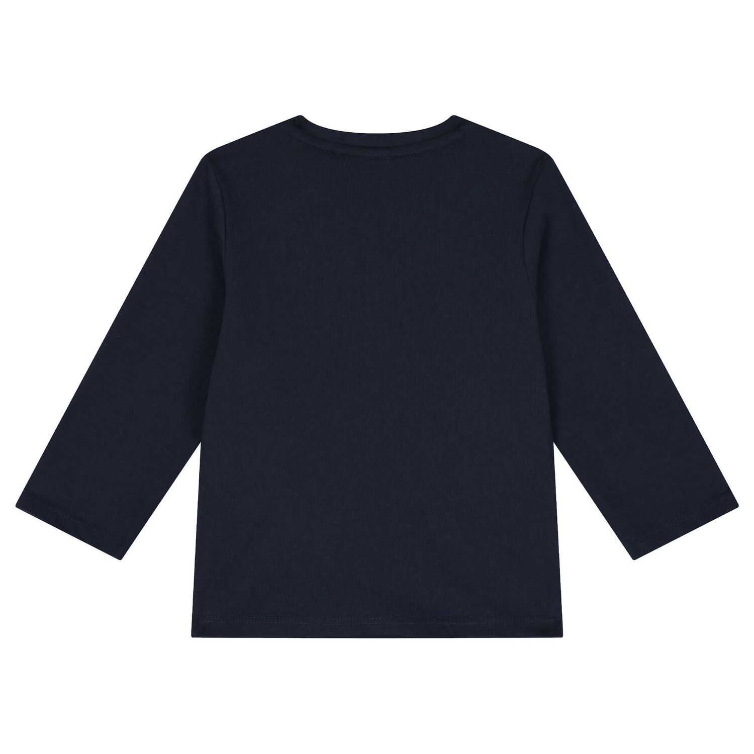 Younger Boys Navy Blue Logo Long Sleeve Top, 2, hi-res