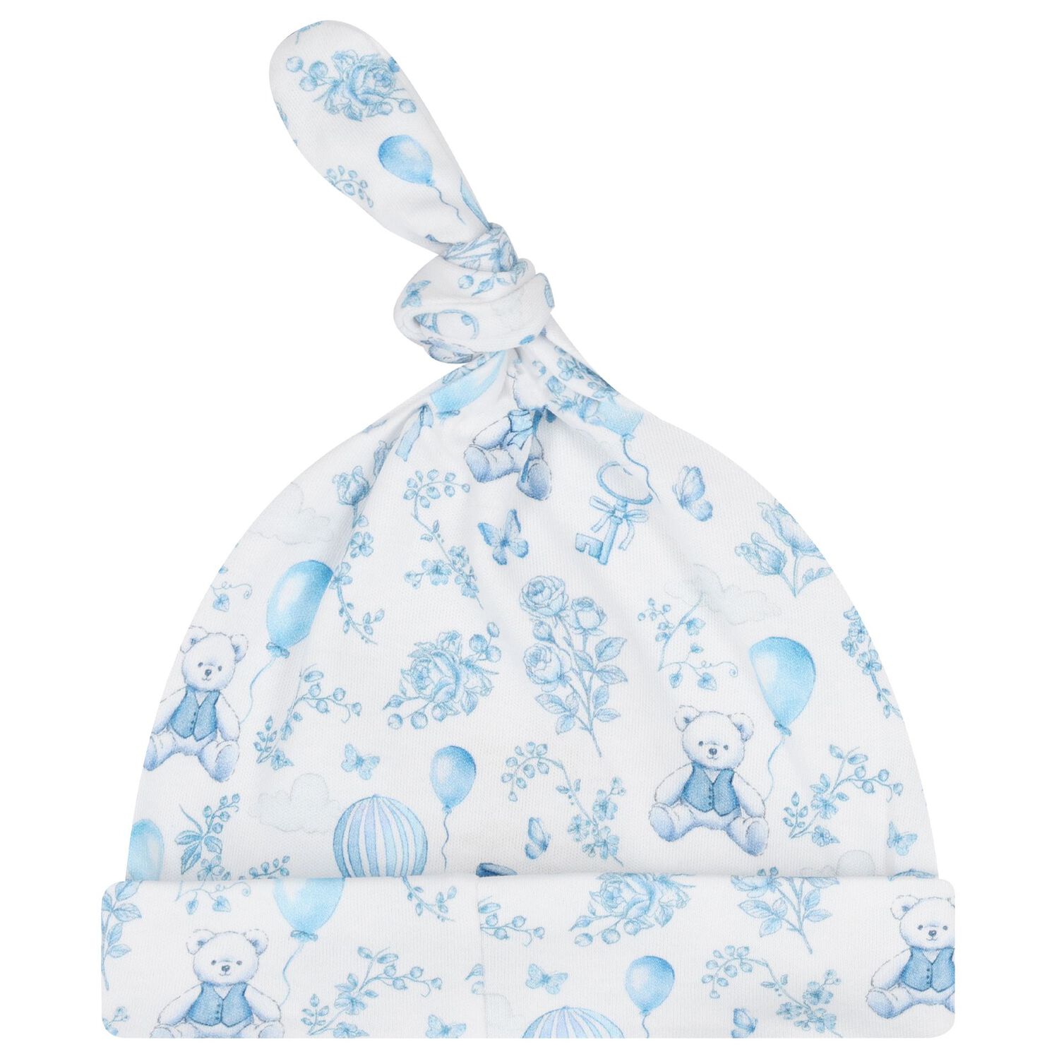 Baby Boys White & Blue Toile de Jouy Babygrow Set, 1, hi-res image number null
