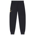 Boys Black & Gold Logo Joggers, 1, hi-res