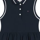 Girls Navy Blue Logo Polo Dress, 1, hi-res