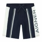 Boys Navy Logo Shorts, 2, hi-res