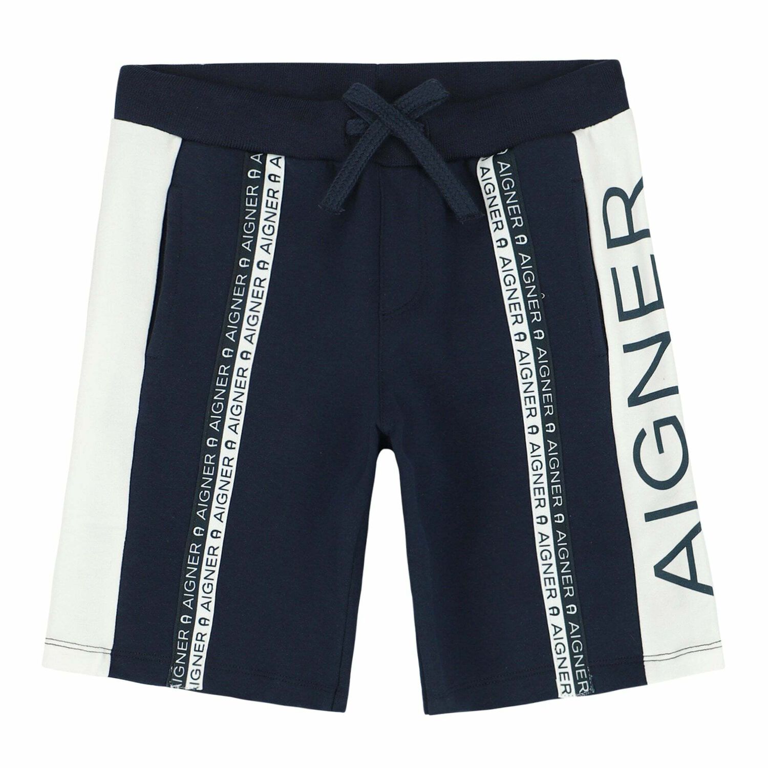 Boys Navy Logo Shorts, 2, hi-res