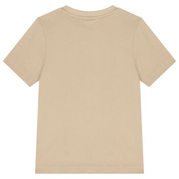 Boys Beige Logo T-Shirt
