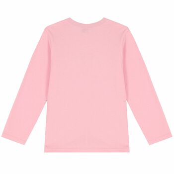 Girls Pink Logo Long Sleeve Top
