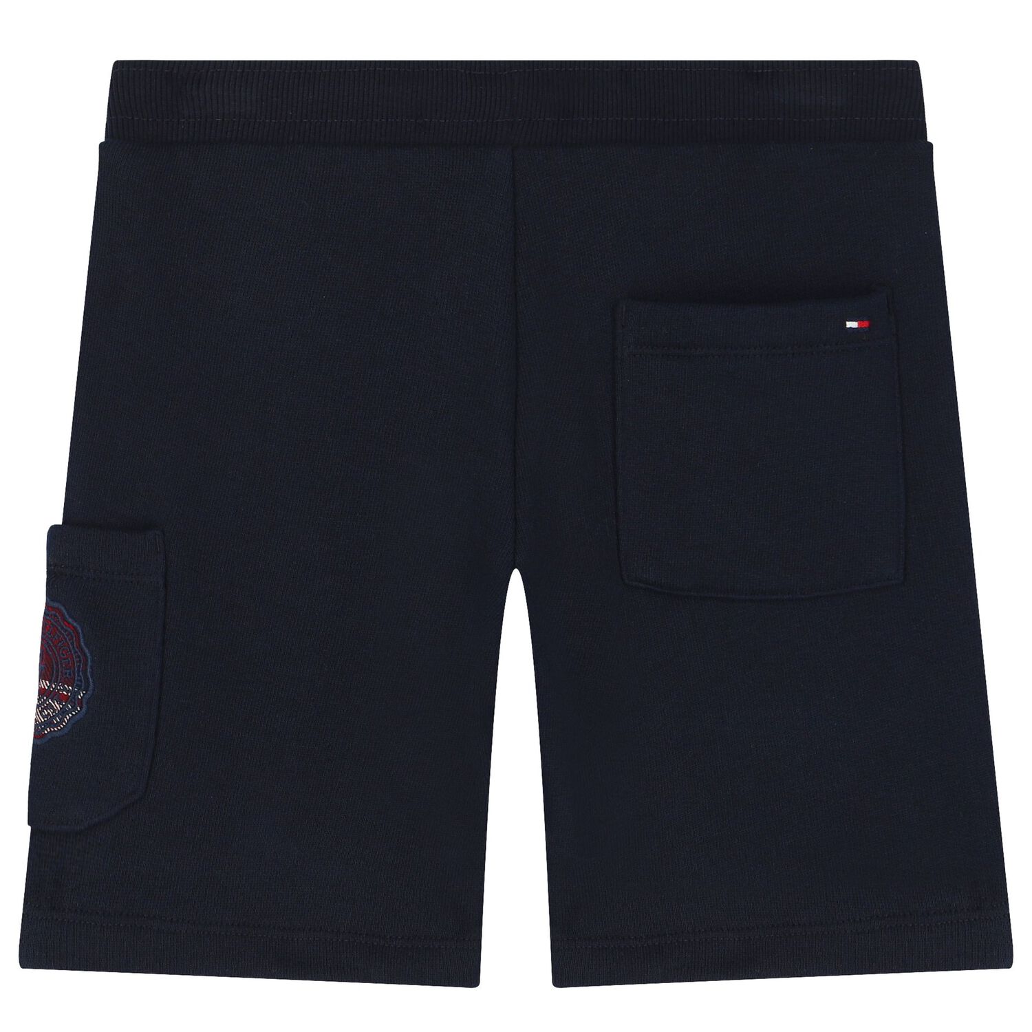 Boys Navy Blue Logo Shorts, 1, hi-res