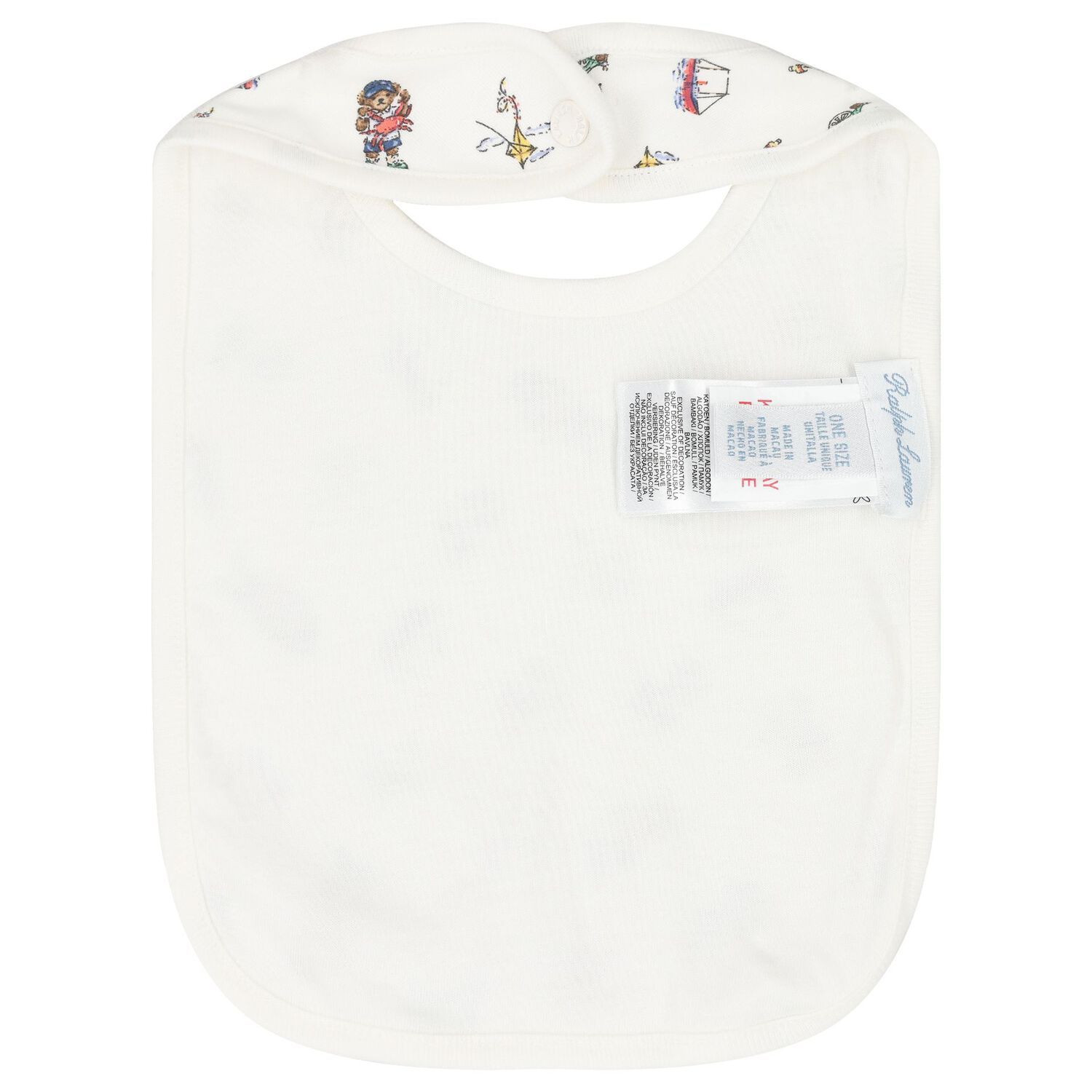 طقم ملابس القطن باللون  العاجي على شكل دب مرح, 1, hi-res