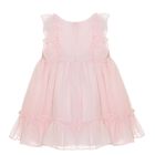 Baby Girls Pink Chiffon Bow Dress, 2, hi-res