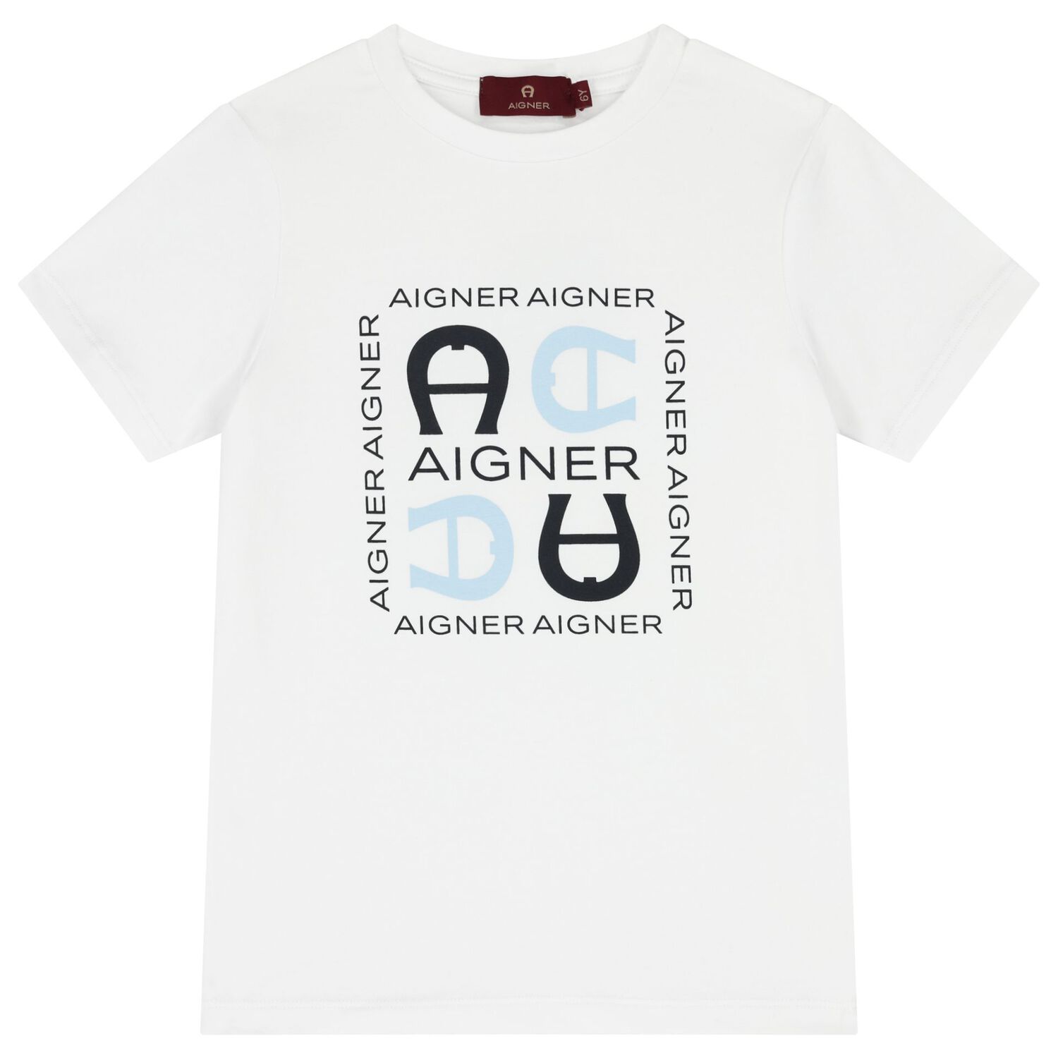 Boys White & Navy Blue Shorts Set, 1, hi-res