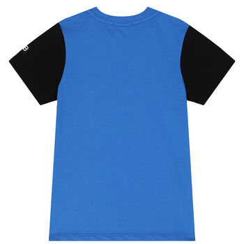 Boys White & Blue Logo T-Shirt