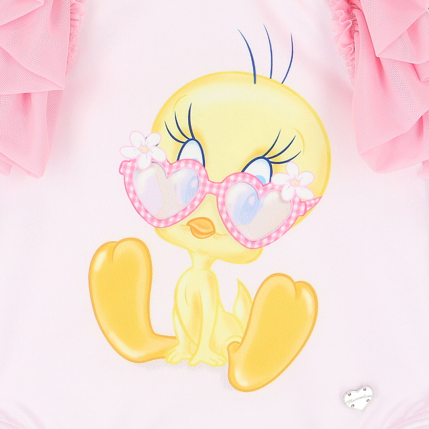 Younger Girls Pink Tweety Swimsuit, 1, hi-res