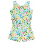 Girls Multi-Coloured Floral Playsuit, 1, hi-res