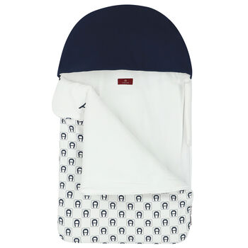 Baby Boys Navy Blue & White Logo Nest
