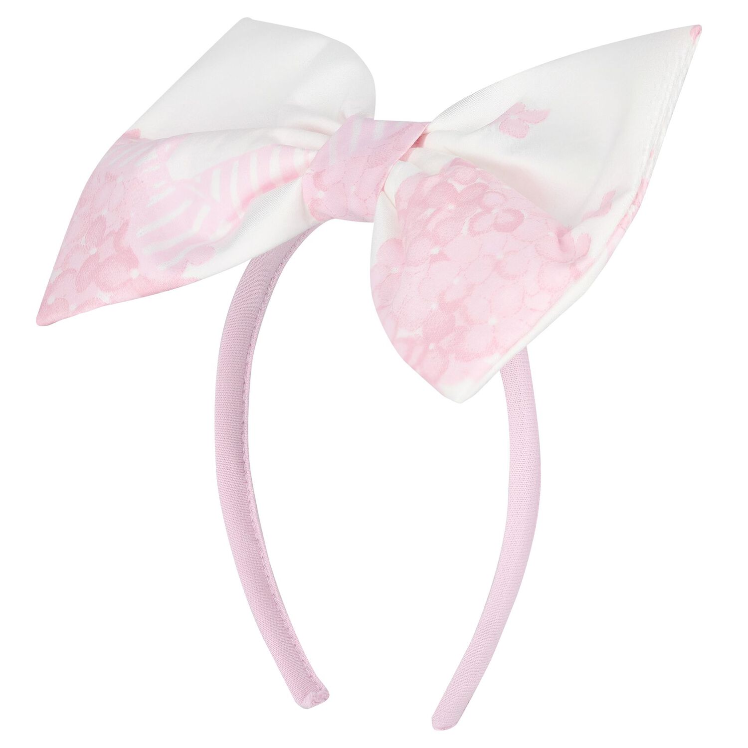 Girls White & Pink Floral Hairband, 1, hi-res