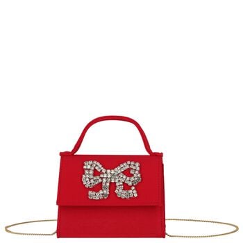 Girls Red Bow Cr&ecirc;pe Handbag ( 13cm )