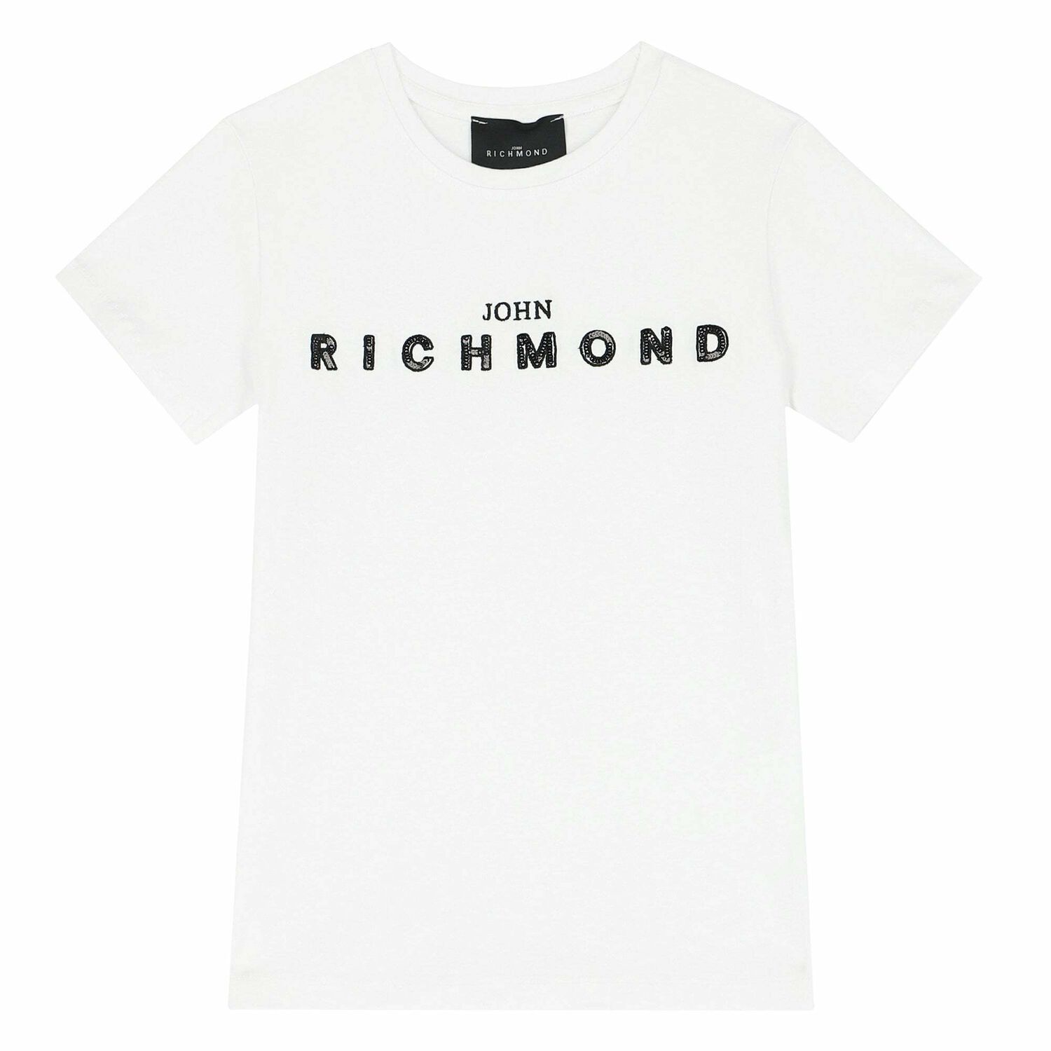 تيشيرت بالشعار باللون الابيض للبنات, 2, hi-res