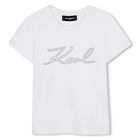 Girls White Logo T-Shirt, 2, hi-res