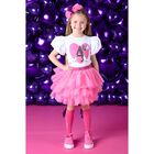 Girls White & Pink Heart Tulle Skirt Set, 1, hi-res