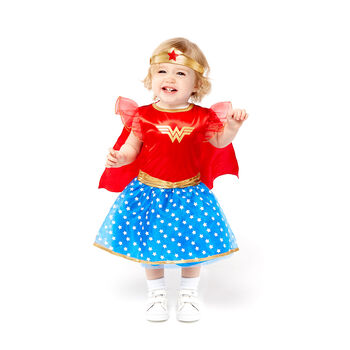 Girls Red & Blue Wonder Woman Costume