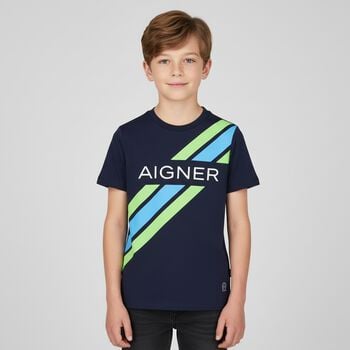 Boys Navy Blue Logo T-Shirt