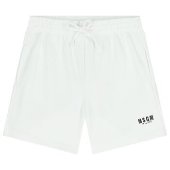 White Logo Shorts