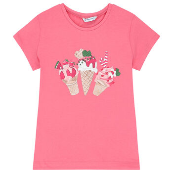 Girls Pink Ice Cream T-Shirt