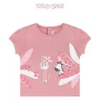 Younger Girls Pink & White T-Shirt & Headband Set, 2, hi-res