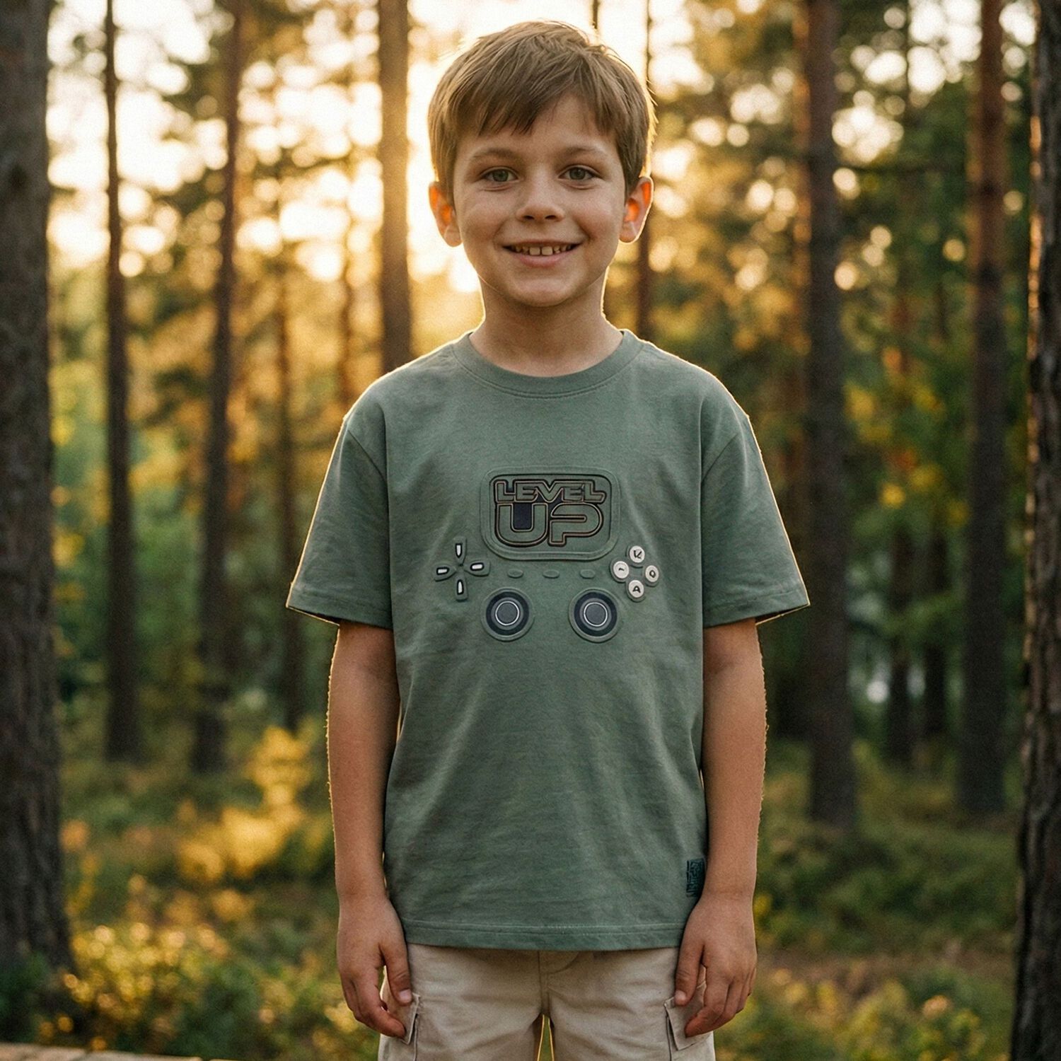Boys Green Joystick T-Shirt, 3, hi-res
