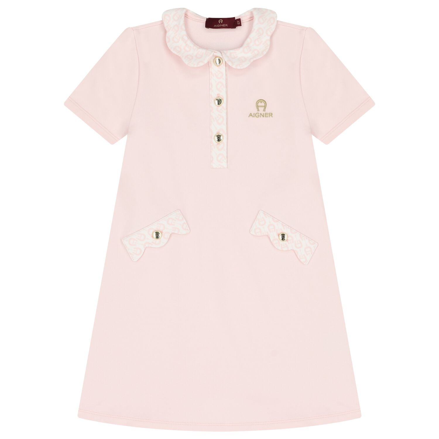 Girls Pink Logo Dress, 2, hi-res