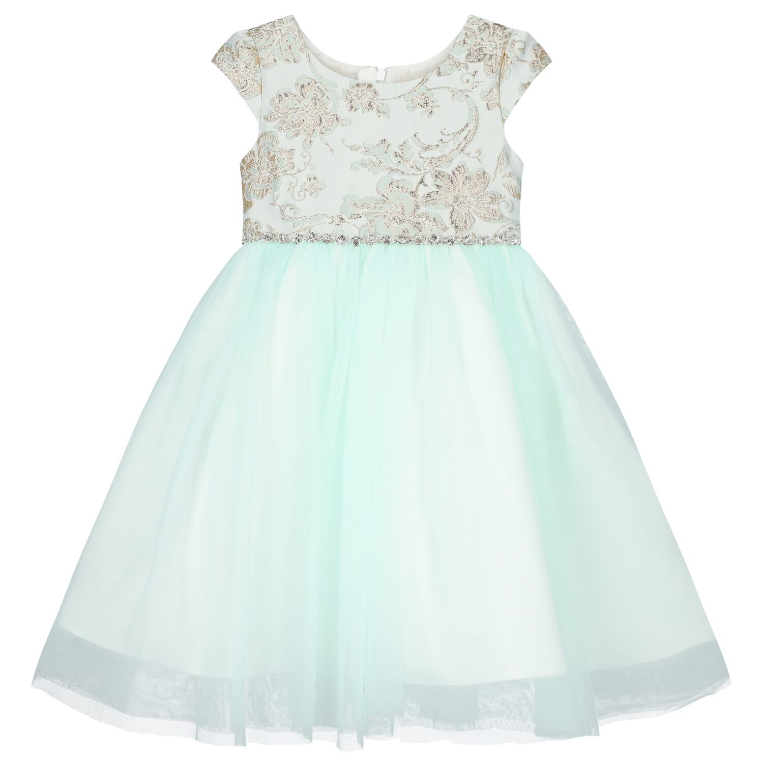 فستان بنات برسمة الازهار باللون الأخضر, 1, hi-res image number null