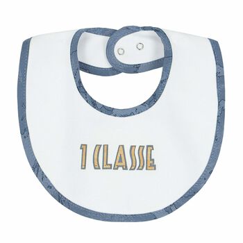 White Geo Map Baby Bib