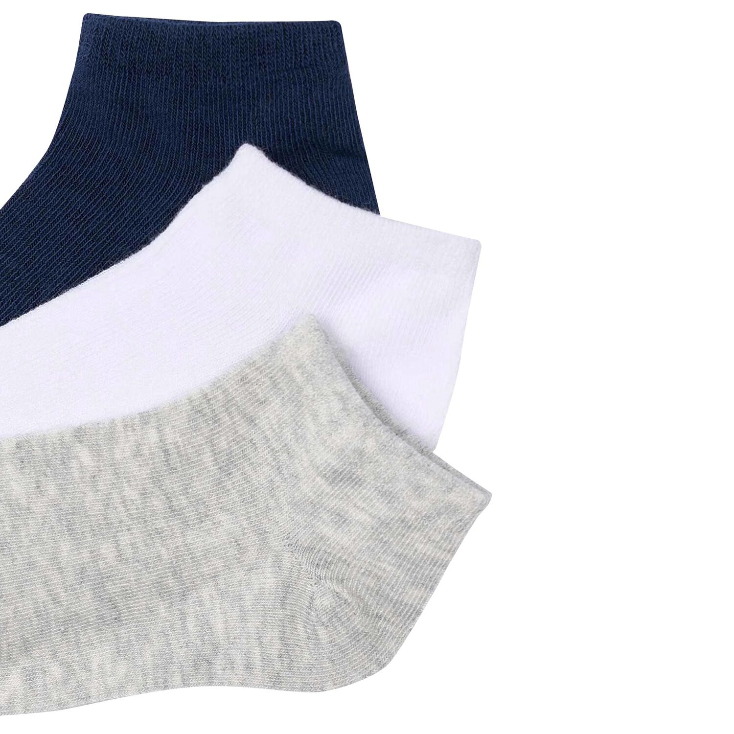 Boys Navy, White & Grey Socks (3 Pair), 1, hi-res image number null