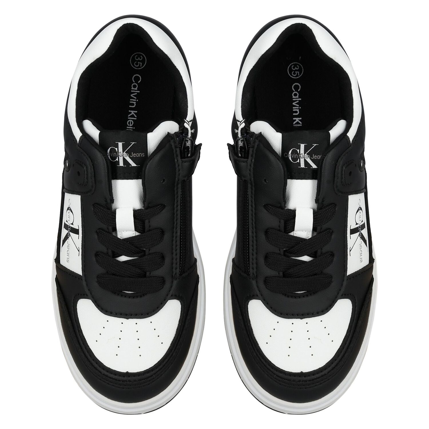 Boys White & Black Logo Trainers, 1, hi-res image number null