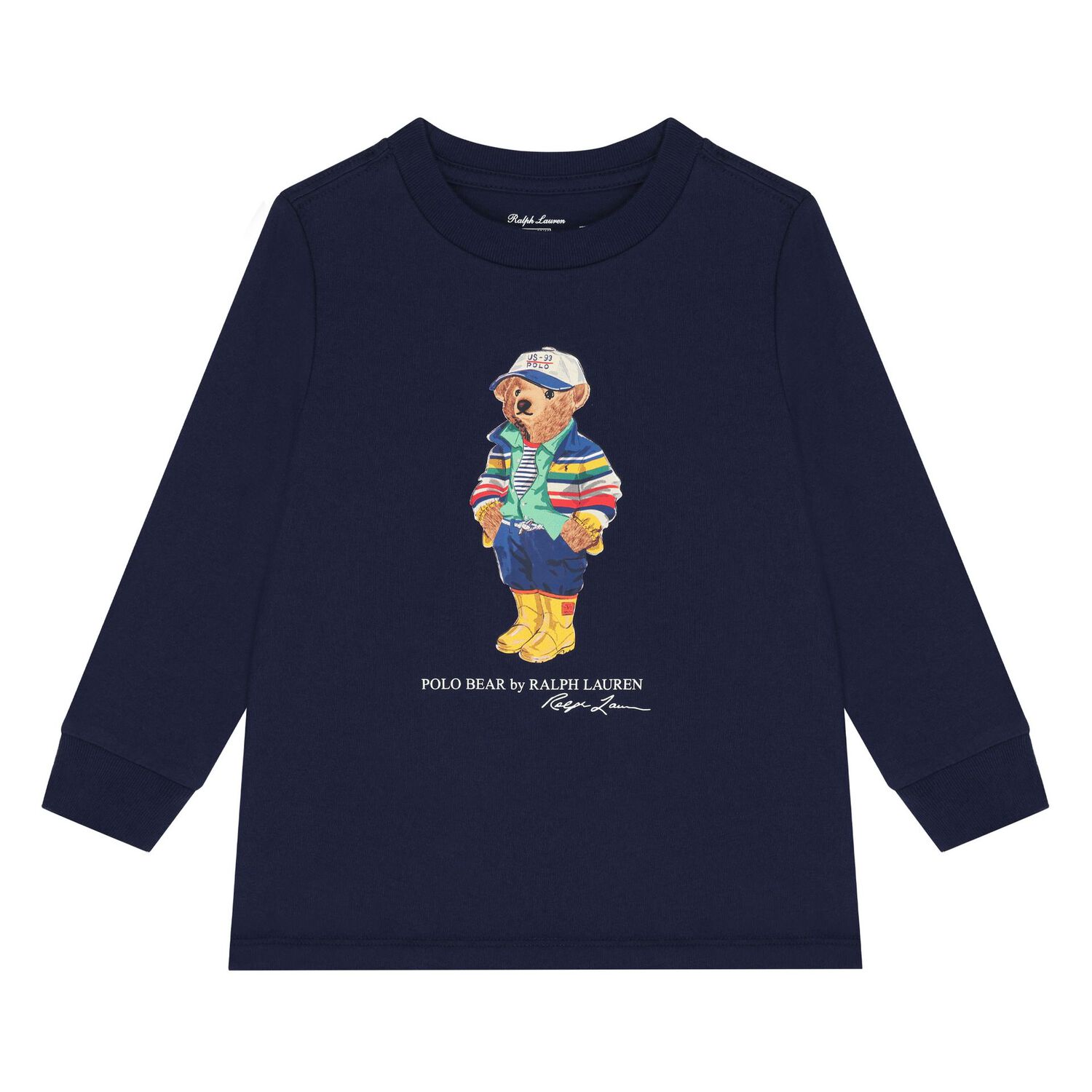 بدلة رياضية أولاد بالشعار باللون الأزرق الداكن والأصفر للأطفال, 1, hi-res