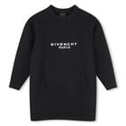 Girls Black Logo Dress, 1, hi-res